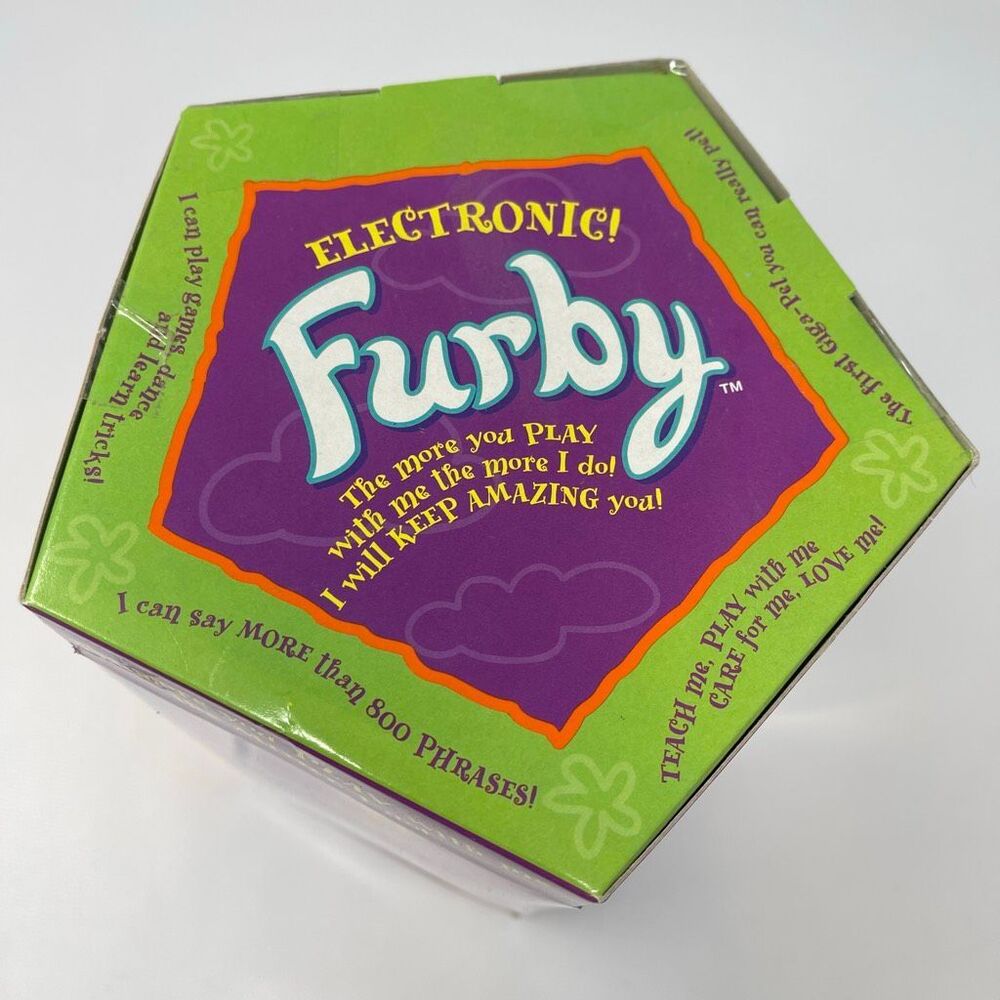 Tiger Furby Model 70-800 Grey & White with Blue Eyes Pink Ears New Vintage 1998 - Picture 8 of 10